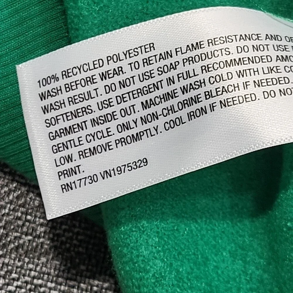 Kids' Santas Little Helper Pajama Sweatshirt Large Size 10/12 Green